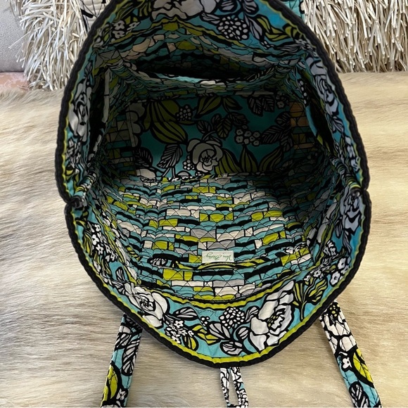 VERA BRADLEY Island Blooms Large Toggle Tote Y2K Blue Green Floral REPAIRED - Picture 14 of 16